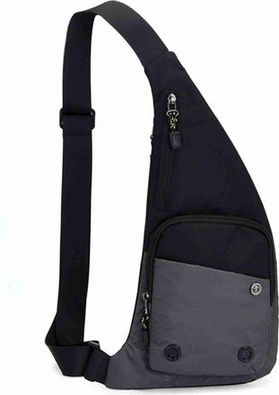 Filfeel Sling Bag for Men Women, Lightweight Water Proof Nylon Shoulder Backpack with Adjustable Strap and Multiple Pockets (Grey)