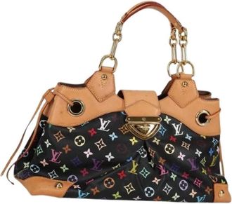Louis Vuitton Tweedehands Canvas Louis Vuitton tassen - Dames - Vintage Schoudertas - Zwart - ONE Size - Vintage