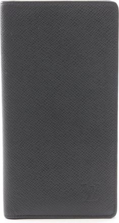 Louis Vuitton Black Leather Long Wallet (Bi-Fold) (Pre-Owned)
