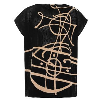 Vivienne Westwood T-Shirts, female, Black, Size: ONE SIZE Beach Top Graffiti Orb