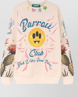 Barrow cotton sweatshirt crew neck cactus graphic