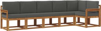 vidaXL Conjunto De Sof&aacute;s De Exterior 6 Uds. Natural Y Antracita Vidaxl