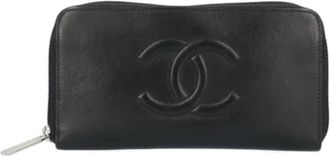 Chanel Pre-owned Wallets, female, Black, Size: ONE SIZE Pre-owned Leather Wallet