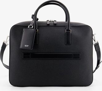 Tom Ford Borsa da lavoro in pelle con logo lettering frontale - TOM FORD - gender_Man