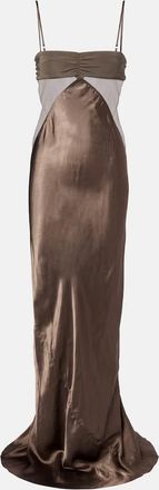 Rick Owens Combo silk-trimmed satin gown