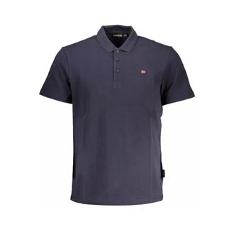 Napapijri Polo Shirts, male, Blue, Size: M Embroidered Blue Polo Shirt