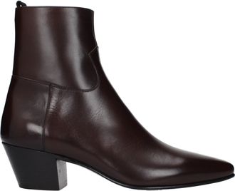 Celine Hombress Botas Piel Rojo/Roble