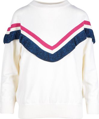 Ballantyne Womens Long Sleeve Pullover Sweater - White Cotton - Size EU 42 (Womens)