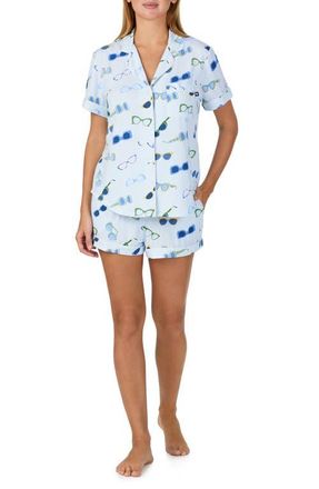 Kate Spade New York print short pajamas in Blue Grid at Nordstrom, Size Medium
