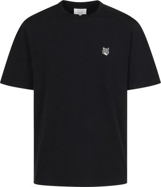 Maison Kitsun&eacute; T-Shirts, male, Black, M, Fox Head Comfort Tee-Shirt