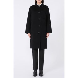 Max Mara Zenone Virgin Wool Coat in Black at Nordstrom, Size 14