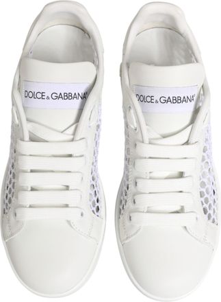 Dolce & Gabbana Womens White Mesh Inserts Low Top Sneakers Shoes Ps+20lf