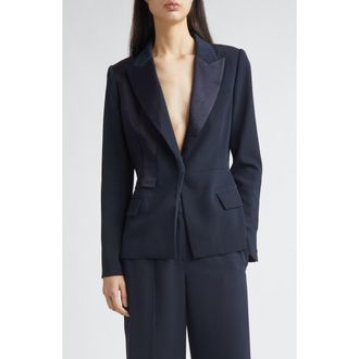Jason Wu Cady & Washed Twill Blazer in Ultra Navy at Nordstrom, Size 10