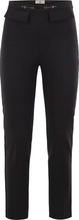 Elisabetta Franchi Pantalones slim con cintur&oacute;n con logo de Elisabetta Franchi