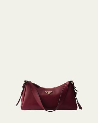 Prada Medium Aimee Zip Leather Shoulder Bag