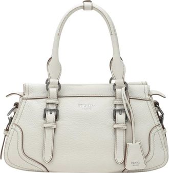 Prada Borsa a spalla - Dames - Handtassen - Beige - ONE Size - Leer - Tassen