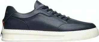 Barracuda Blue Slip On Leather Sneakers