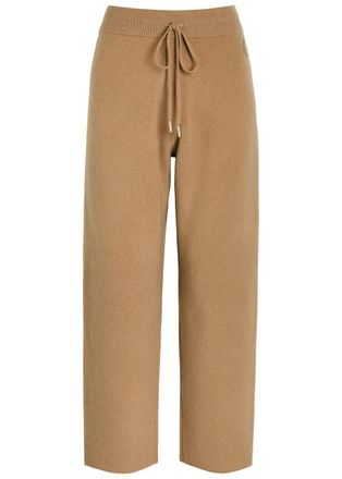 Moncler Logo-appliqu&eacute;d Wool and Cashmere-blend Sweatpants - Beige - XS (UK 8 / XS)