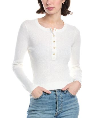 Enza Costa Knit Linen-Blend Henley