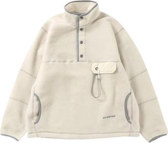 And Wander Fleece trui met drukknoopsluiting - Heren - Coltruien - Wit - L - Wol - Truien & Vesten
