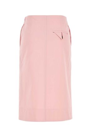 Bottega Veneta Womens Pink Twill Skirt Camelia Exterior: Cotton Gonne
