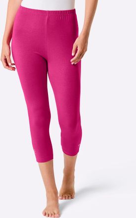 Feel Good Leggings FEEL GOOD, Damen, Gr. 36/38, Normalgr&ouml;ssen, schwarz, fuchsia, 95% Baumwolle, 5% Elasthan, unifarben, Hosen Leggings