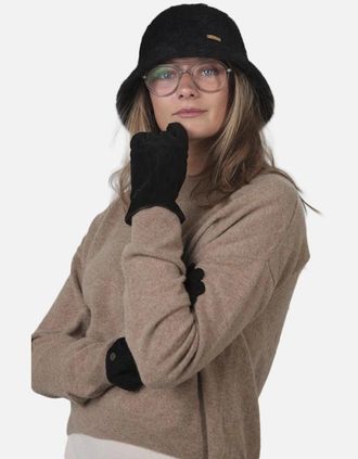 Barts Womens Barts Womens Lavatera Faux Fur All round Visor Winter Bucket Hat - Black - Size: ONE size