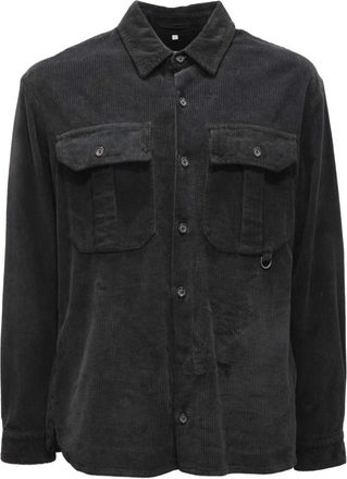 Paolo Pecora Fluweel Shirt Gemaakt in Itali&euml; - Heren - Zomerjassen - Zwart - L - Jassen