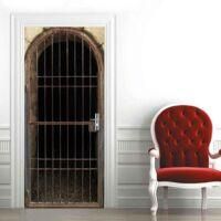 OEM Adhesivo Para Puerta Con Efecto 3d Para Decoraci&oacute;n De Dormitorio, Dise&ntilde;o De Puerta De Metal Reciclado, 77 X 200 Cm, Autoadhesivo, Impermeable, Removib