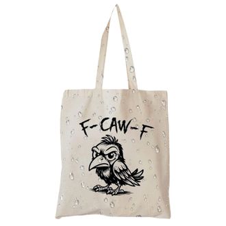 Generic F-Caw-F Funny Chicken Canvas Bag | Chicken Graphic Large Tote | Reusable Grocery Bags | Canvas Purse | Shopping Bag For School, Work, Daily Commute, W