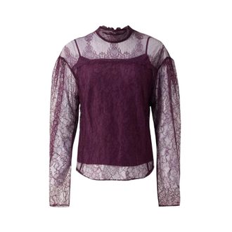 Twinset Viscose Blouse met Franjes - Dames - Blouses - Paars - M - Overhemden