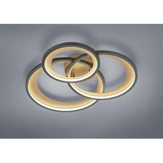 Trio Leuchten Granada Plaf&oacute;n 3 Aros Led Negro 36w Regulable Trio Iluminaci&oacute;n