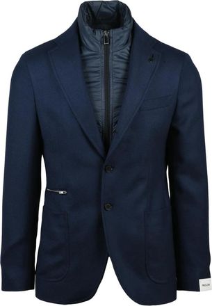 Paoloni Giacca sfiancata - Heren - Blazers - Blauw - S - Wol - Jassen