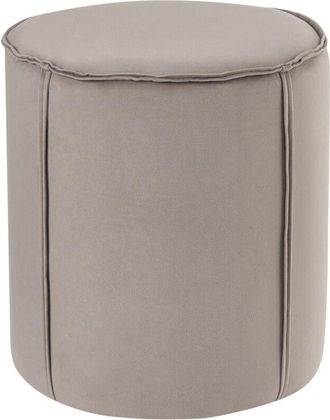 Beliani Beliani - Puf moderno redondo de terciopelo reposapiés decorativo dormitorio sala de estar gris pardo Sedona