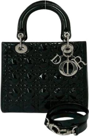 Dior Pre-owned Lady Dior Patent Leather 2way Bag - Dames - Vintage Handtas - Zwart - ONE Size - Leer - Vintage