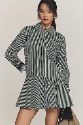 English Factory Long-Sleeve Mini Shirt Dress