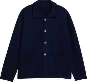 Fortela Beta Merino Wool Cardigan in Navy Blue at Nordstrom, Size X-Large