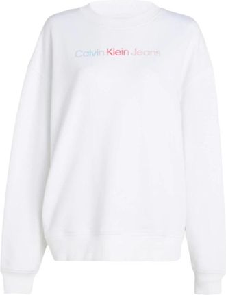 Calvin Klein Diffused Graphic Crewneck - Dames - Sweatshirts - Wit - M - Katoen - Hoodies & sweatvesten