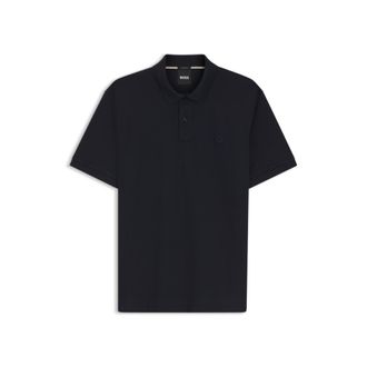 BOSS Cotton-piqu&eacute; polo shirt with Double B monogram
