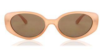 LMNT Sunglasses Oval Full Rim Plastic Womens Prescription Sunglasses Brown Size 53 - LMNT