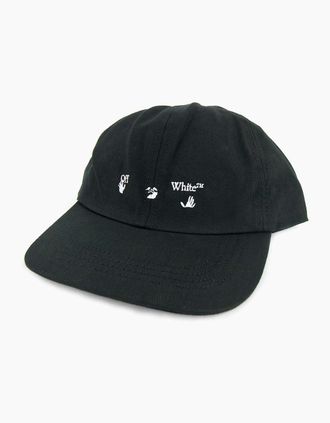 Off-white Mens Off White Logo Embroidered Baseball Cap Black/white - Black/Multi - Size: OS