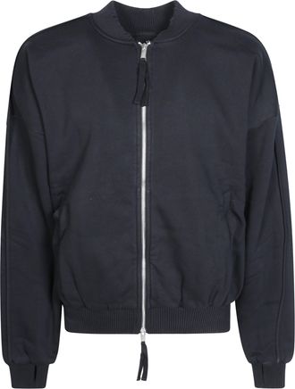 Thom Krom Cropped Boxy Black Jacket with Front Zipper Closure