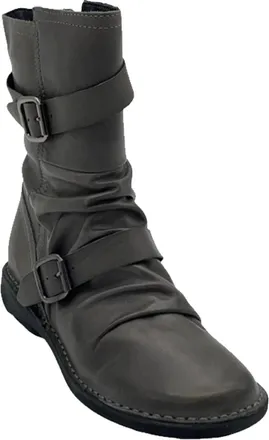 Miz Mooz Pasha Womens Gray Leather Round Toe Mid Calf Boots HAWK1242