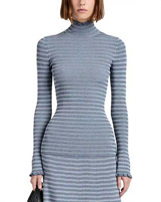 Proenza Schouler Phyllis Turtleneck Knit Top In Slate