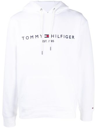Tommy Hilfiger Hoodie met logopatch - Wit
