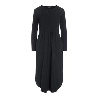Bitte Kai Rand Midi Dresses, female, Black, L, Smock Poplin Dress Black