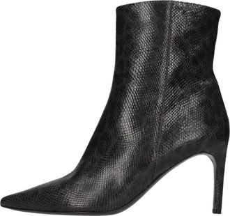 Del Carlo Nex Enkellaarzen - Dames - Laarzen met Hak - Zwart - 40 EU - Leer - Schoenen