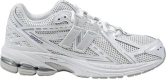 New Balance White Leather Trainers with Rubber Sole