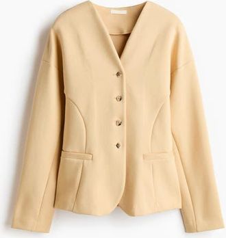 H&M Jersey Blazer in Beige at Nordstrom, Size X-Large