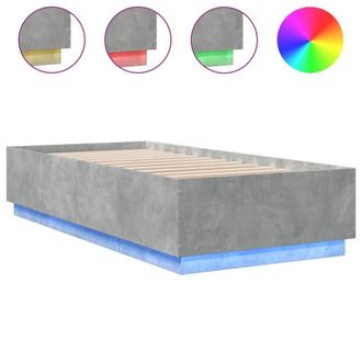 Berkfield Home Bed Frame with LED without Mattress Concrete Grey 100x200 cm